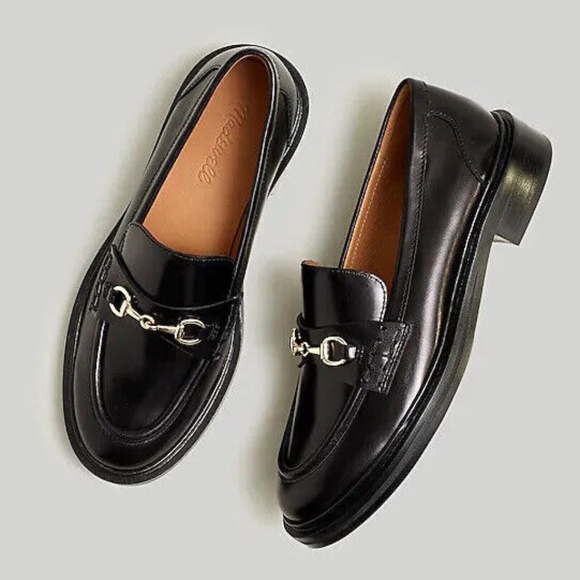 New MADEWELL The Vernon Bit Hardware Loafer in True Black Leather $158 NN868 - Picture 1 of 7
